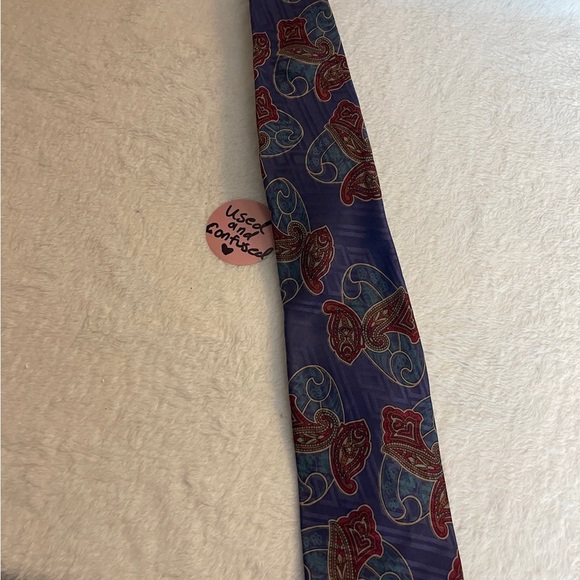 XMI Paisley Tie in Purple and Red - Picture 2 of 5